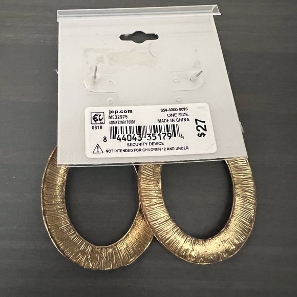 Gold and rhinestone drop earrings - Picture 3 of 3